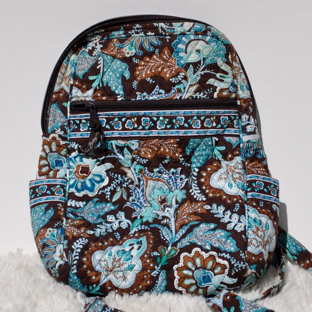 Vera Bradley Blue & Brown Quilted Backpack
